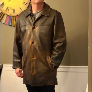 Men’s mid length Leather Coat